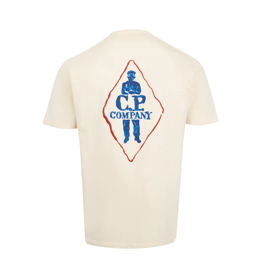 C.P. Company o1h1sh10525 Logo T-Shirt in White Size US L / EU 52-54 / 3 - 2 Thumbnail
