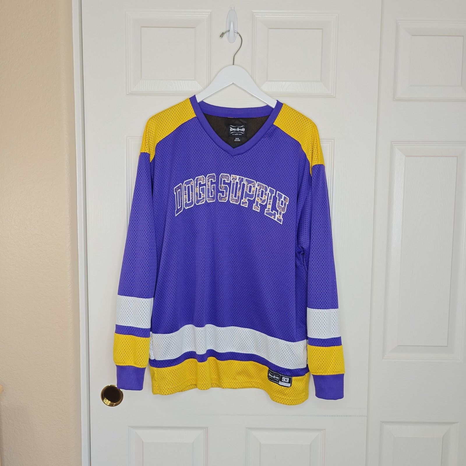 Snoop Dogg Dogg Supply by Snoop Dogg V-Neck Mesh Hockey Jersey sz M Size US M / EU 48-50 / 2 - 2 Thumbnail