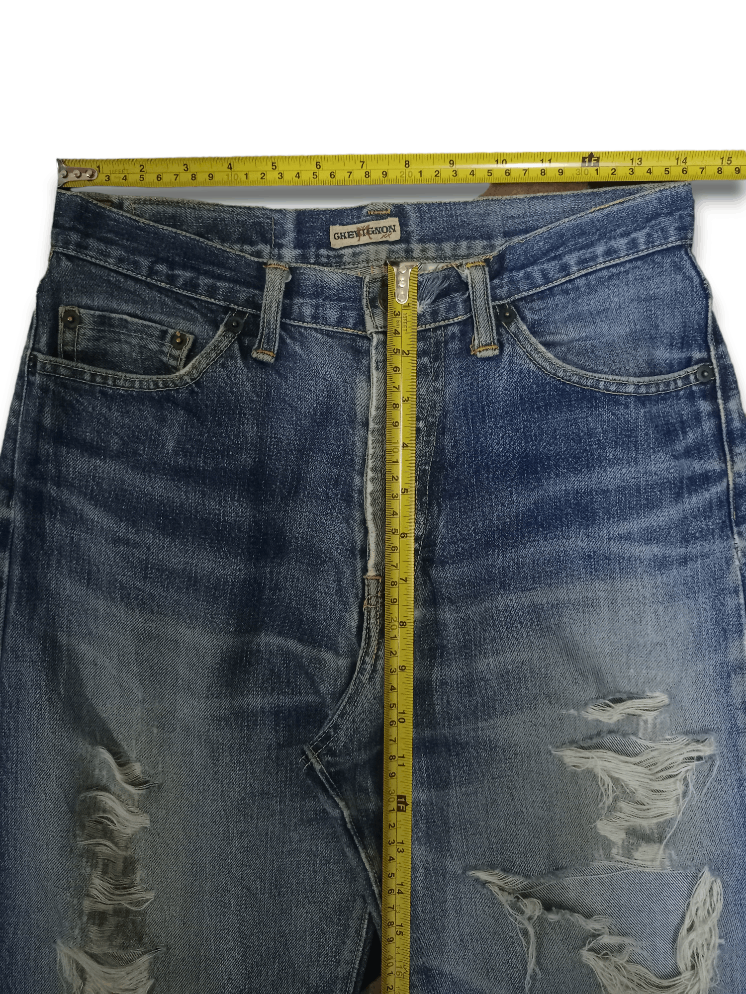 Chevignon Vintage Chevignon Blue Wash Distressed Loose Jeans Size US 28 / EU 44 - 12 Thumbnail
