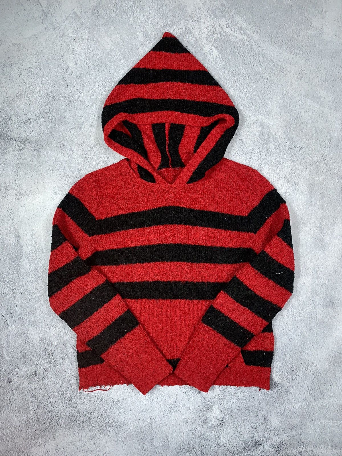 Japanese Brand × Vintage Vintage Y2K Japanese striped cropped hooded sweater opium S Size S / US 4 / IT 40 - 1 Thumbnail