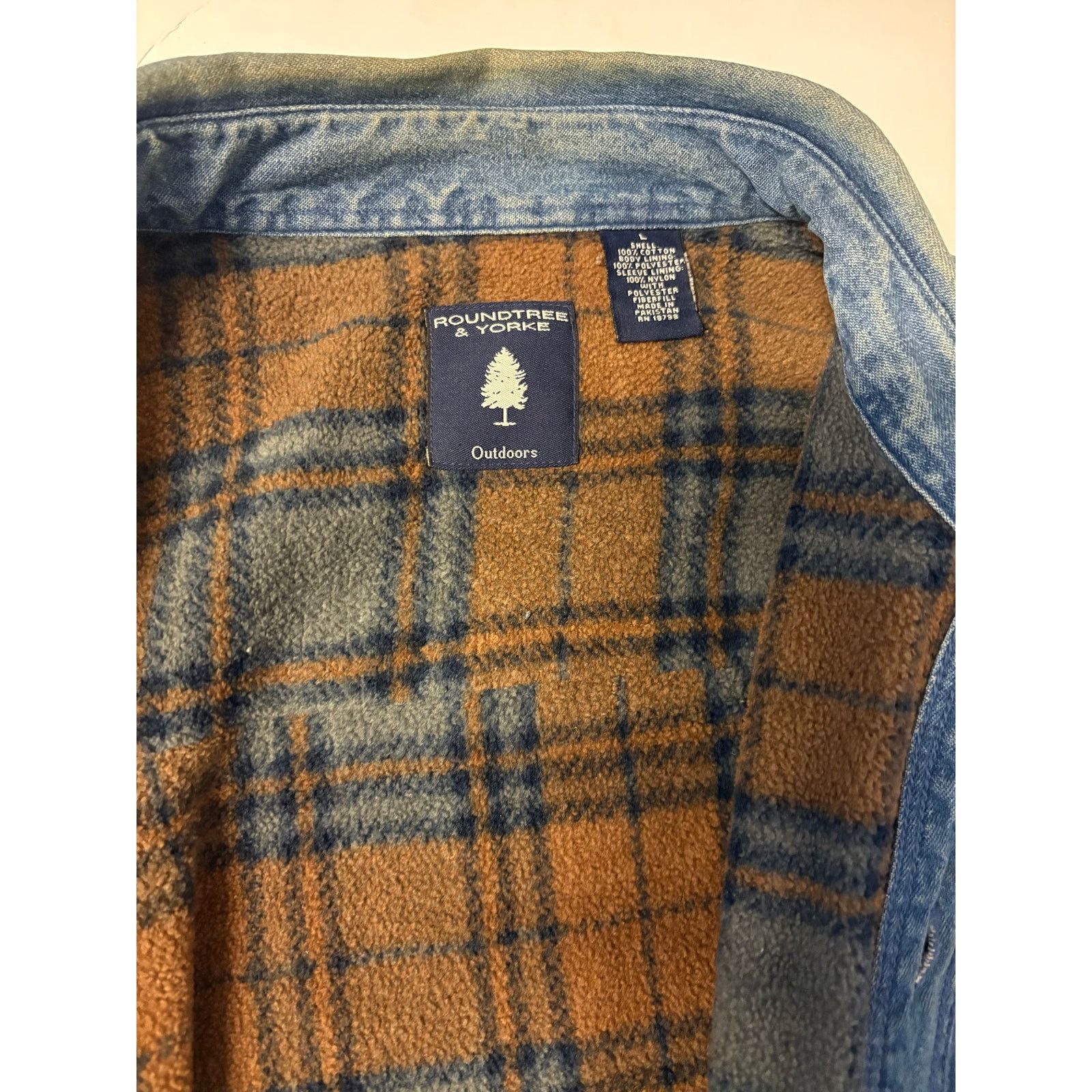 Roundtree & Yorke Vintage Roundtree and Yorke outdoors denim fleece jacket L Size US L / EU 52-54 / 3 - 2 Thumbnail