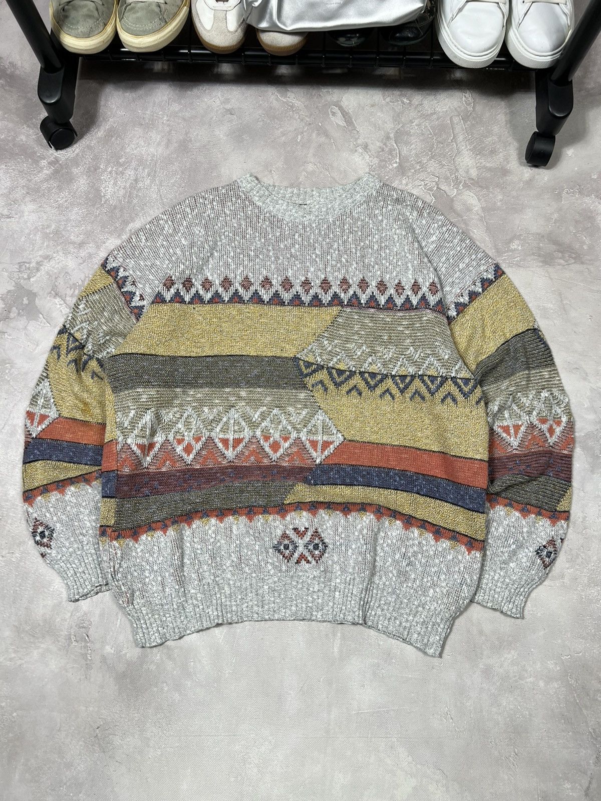 Vintage Vintage 90s Polo Ralph Lauren Style Baggy Pattern Sweater Size US XL / EU 56 / 4 - 3 Thumbnail