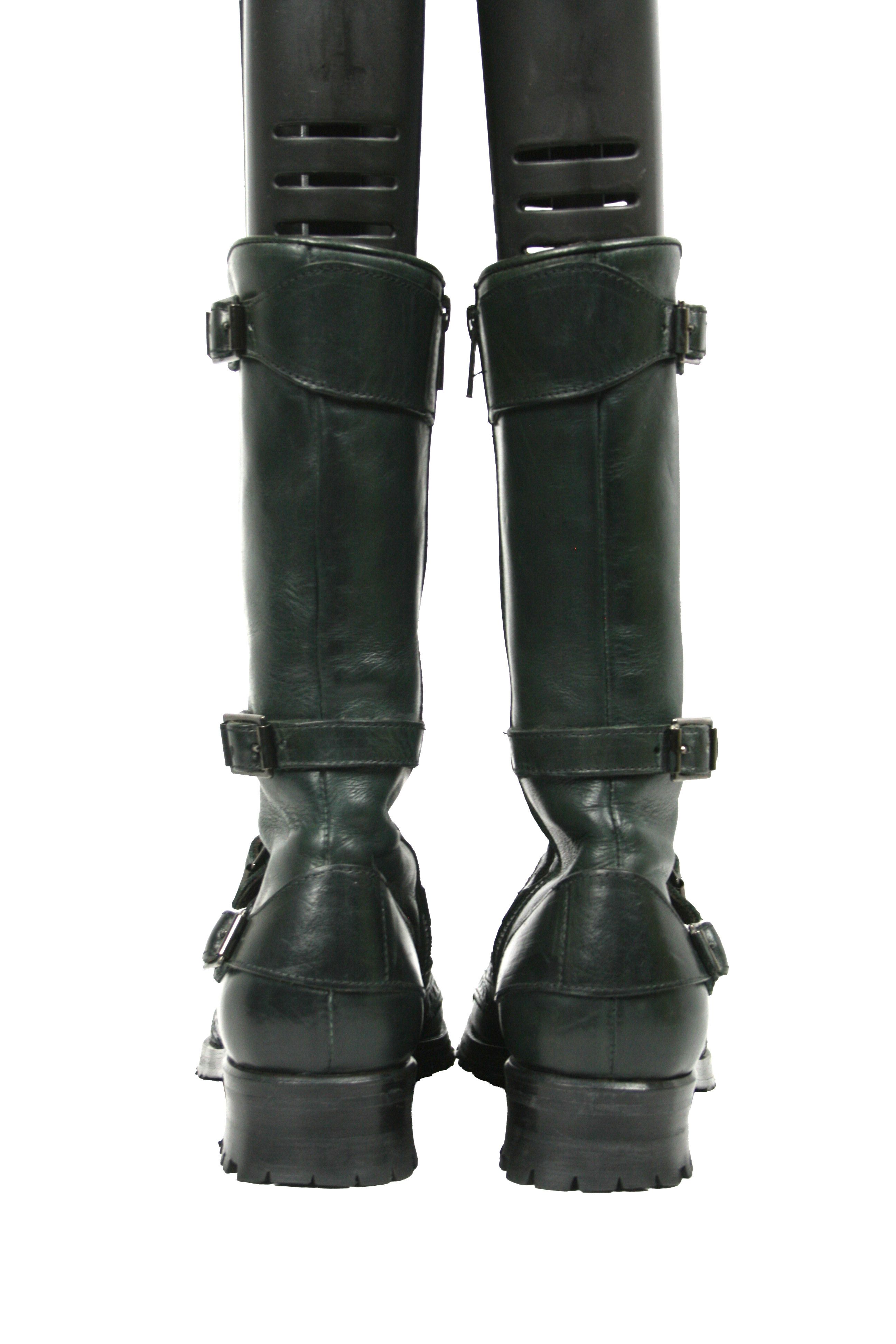 Shoto Engineered Biker Military Brogue Leather Boots Size US 6 / IT 36 - 9 Thumbnail