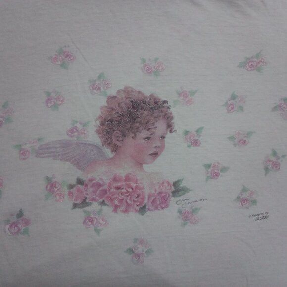 Other Vintage CMS Casuals Angel Roses Illustration T-Shirt Size US XXL / EU 58 / 5 - 1 Thumbnail
