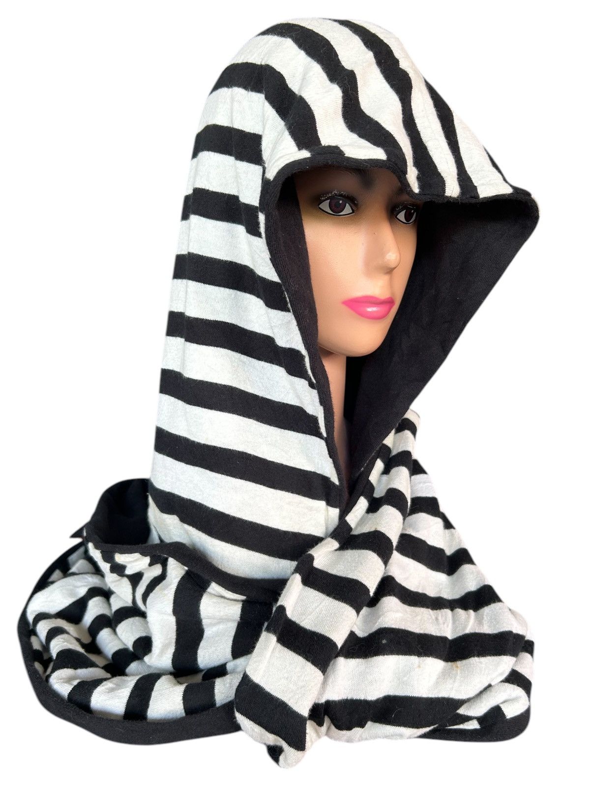 Japanese Brand × Kapital × Vintage Japanese Stripe Big Balaclava Scarf Hoodie Reversible Size ONE SIZE - 1 Thumbnail