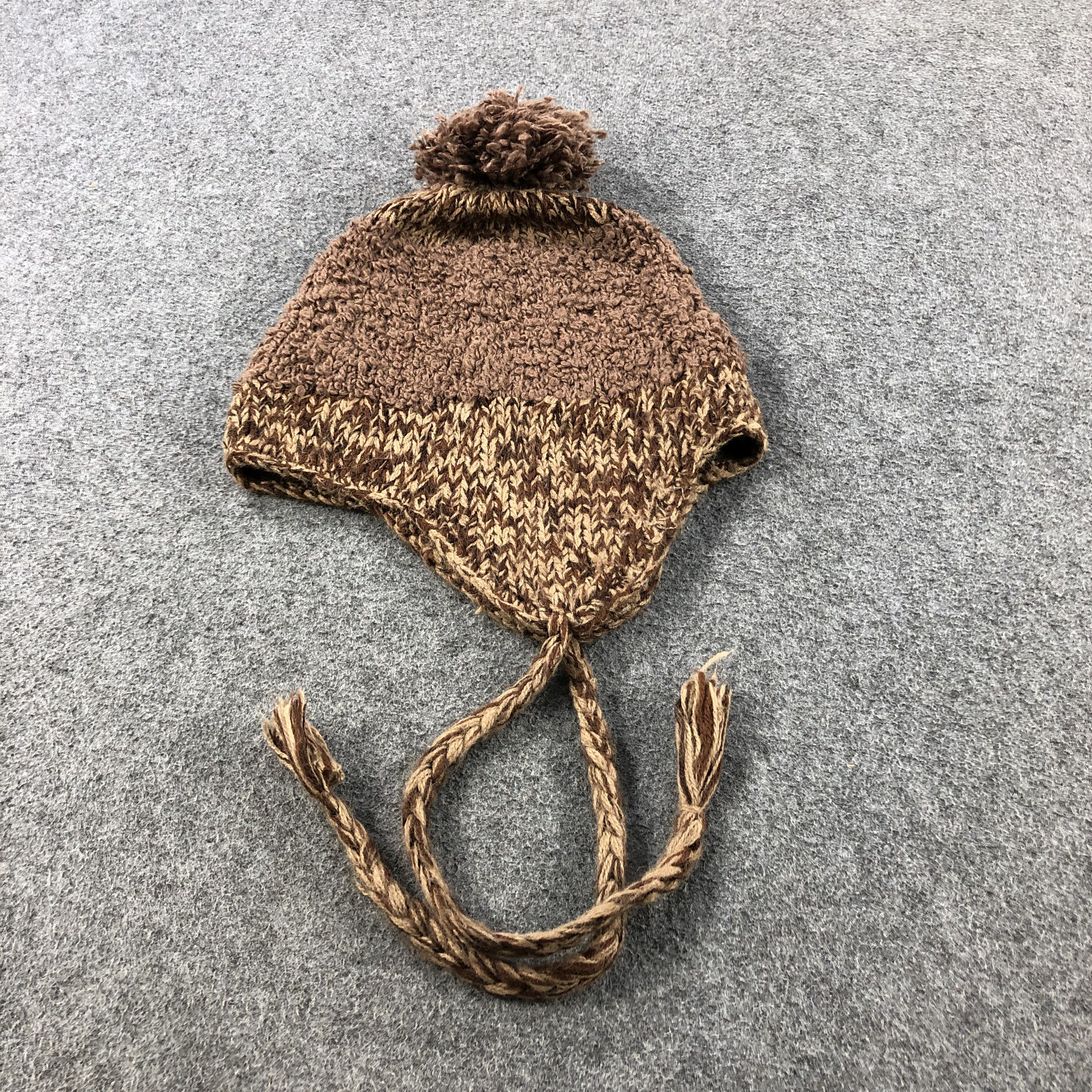 Vintage Chubby Pucks Earflap Bobble Beanie Snow Hat Snowcap B82 Size ONE SIZE - 2 Thumbnail