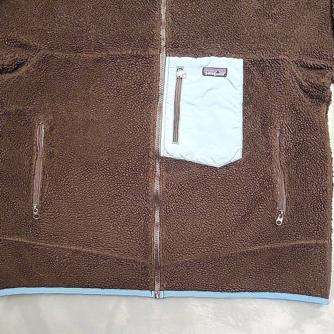Patagonia VINTAGE Patagonia Jacket Mens XL Brown Teal Deep Pile Fleece Cardigan Retro X - Mens XL Brown Teal Deep Pile Fleece Cardigan Retro X Size US XL / EU 56 / 4 - 2 Thumbnail