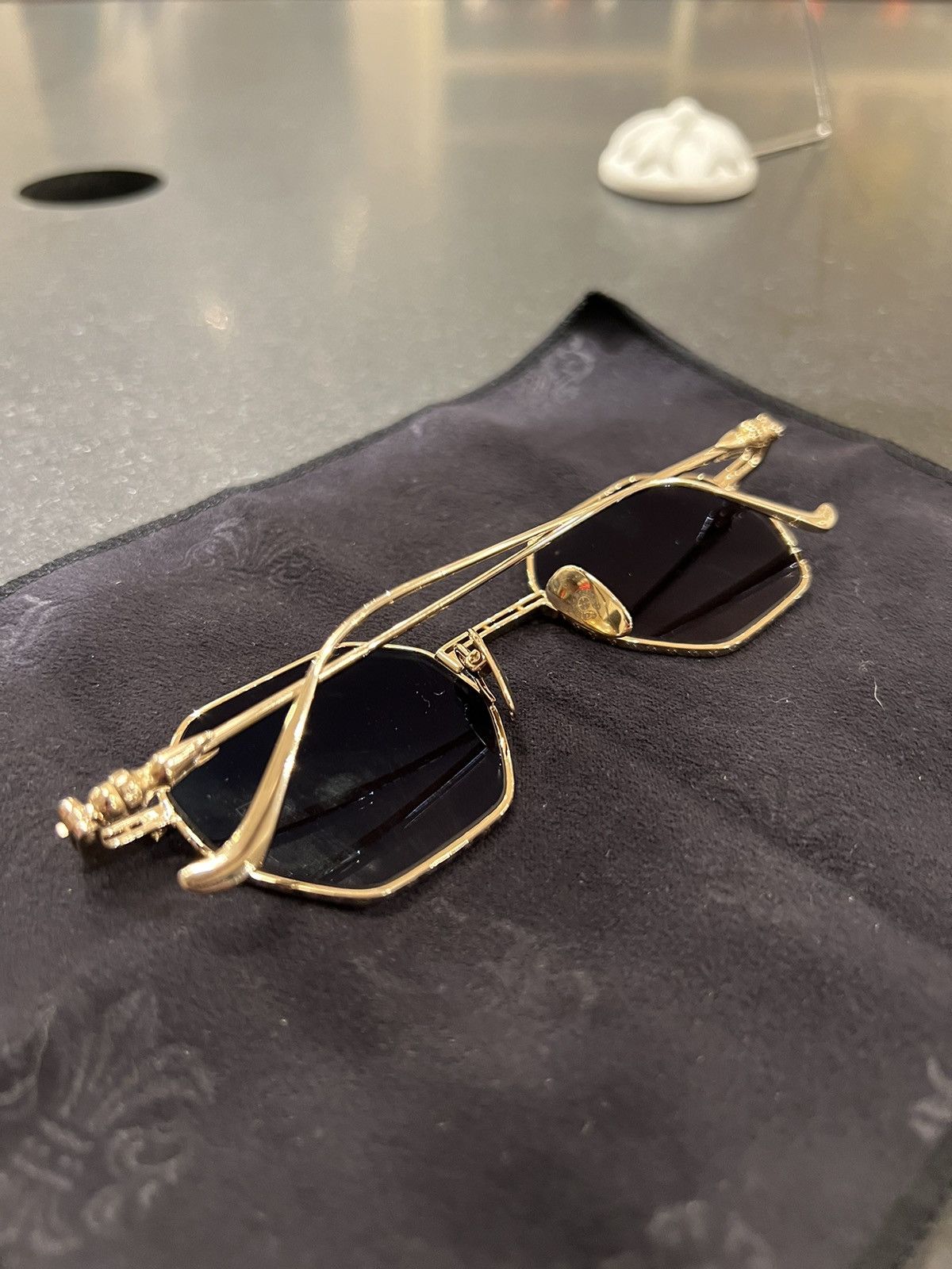 Chrome Hearts Chrome Hearts ‘evaculation’ Sunglasses Gold Size ONE SIZE - 7 Thumbnail