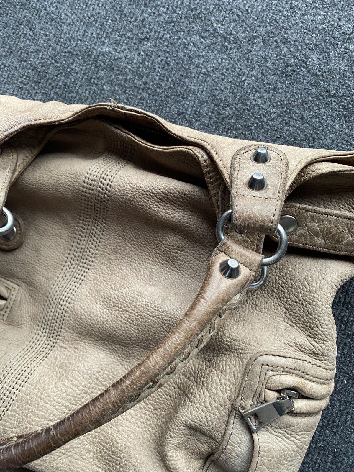 LIEBESKIND BERLIN 🔥90s Liebeskind Leather Beige Vntg Handle Bag women os Size ONE SIZE - 22 Thumbnail