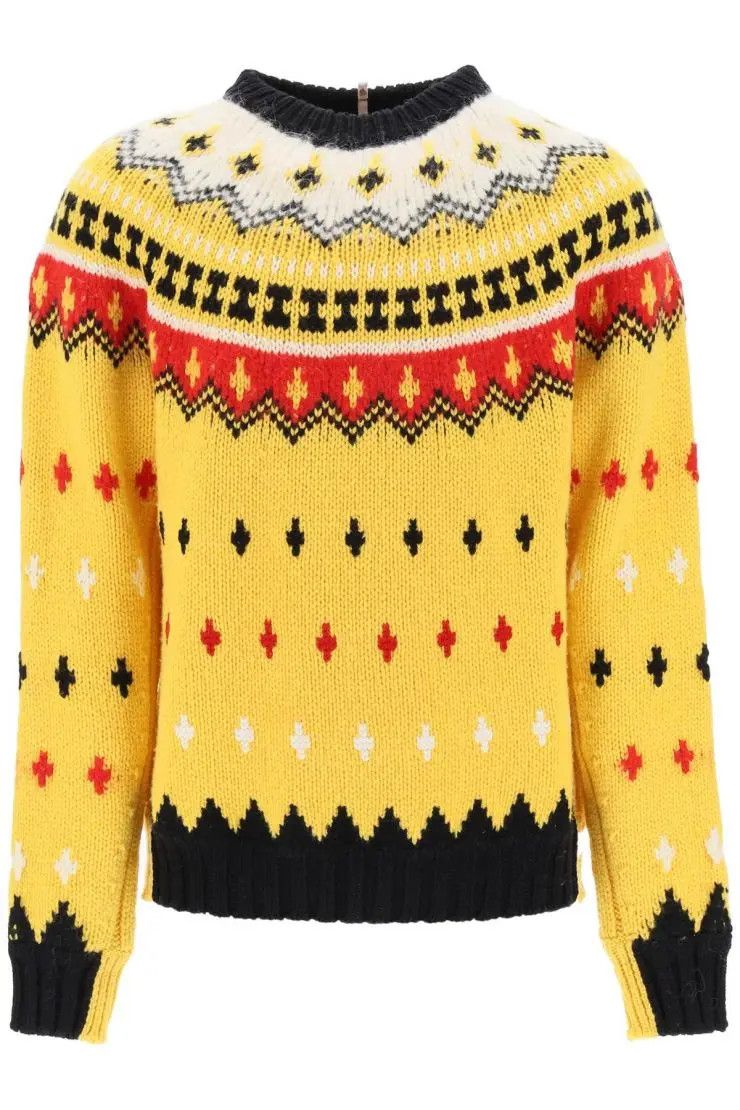 Image of Moncler Grenoble O1S22I1N0324 Wool Sweater In Yellow, Men's (Size Small)