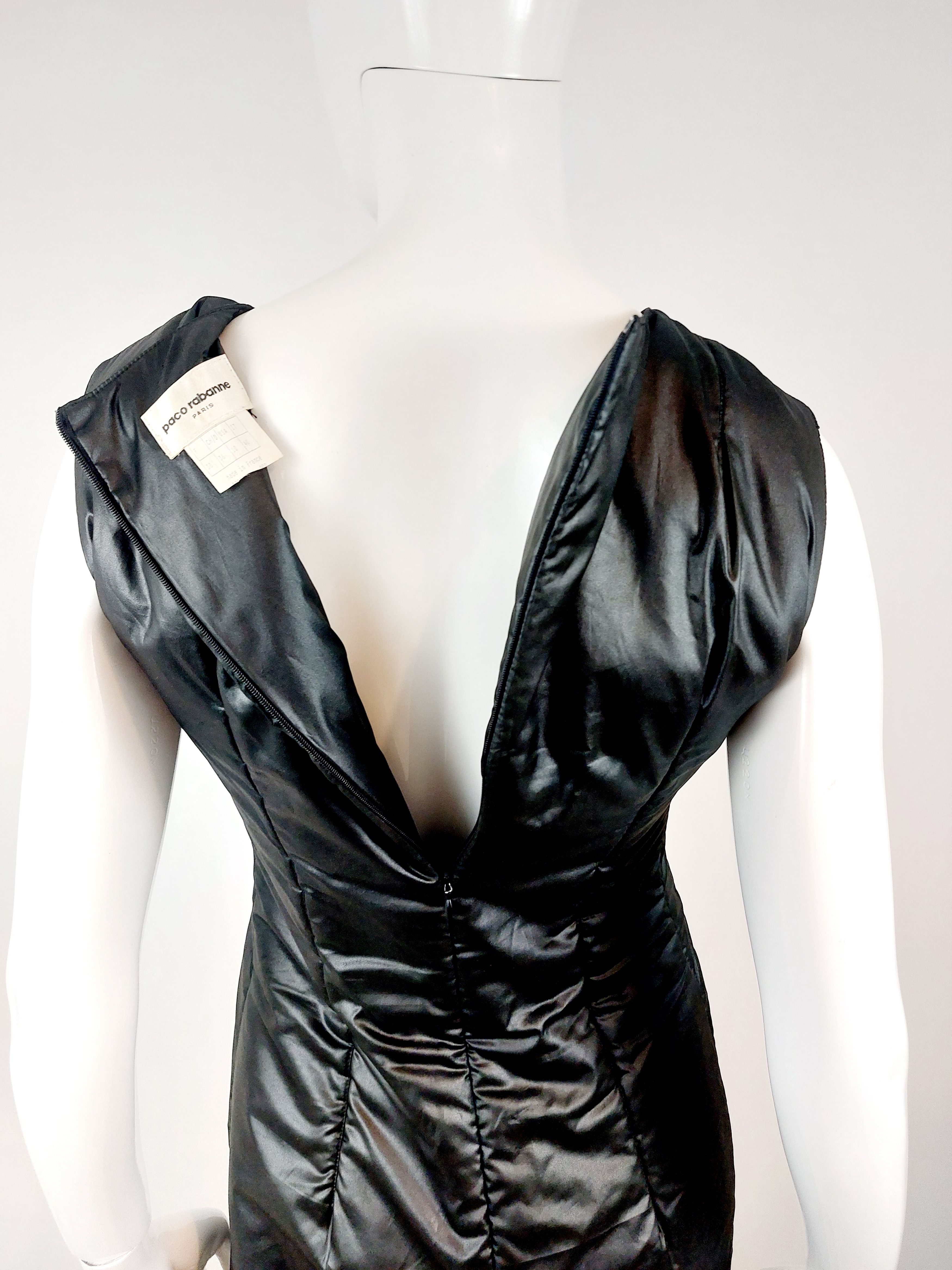 Paco Rabanne Paco Rabanne Padded Black Sheath Futuristic Dress Size XS / US 0-2 / IT 36-38 - 11 Thumbnail