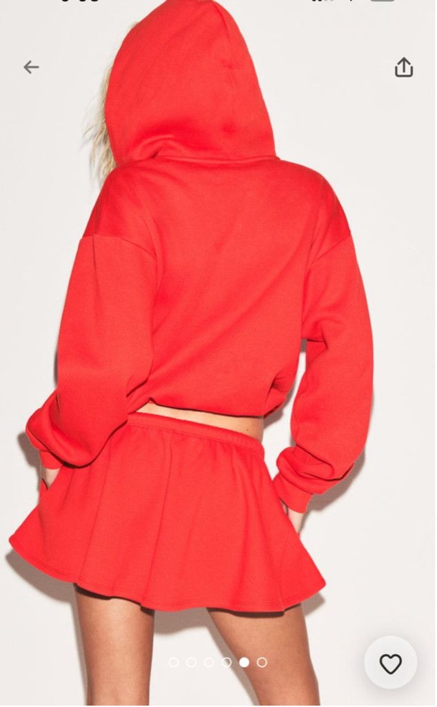 SKIMS NWT Skims COTTON FLEECE MICRO SKIRT Size Small In Ruby Size 26" / US 2 / IT 38 - 2 Thumbnail