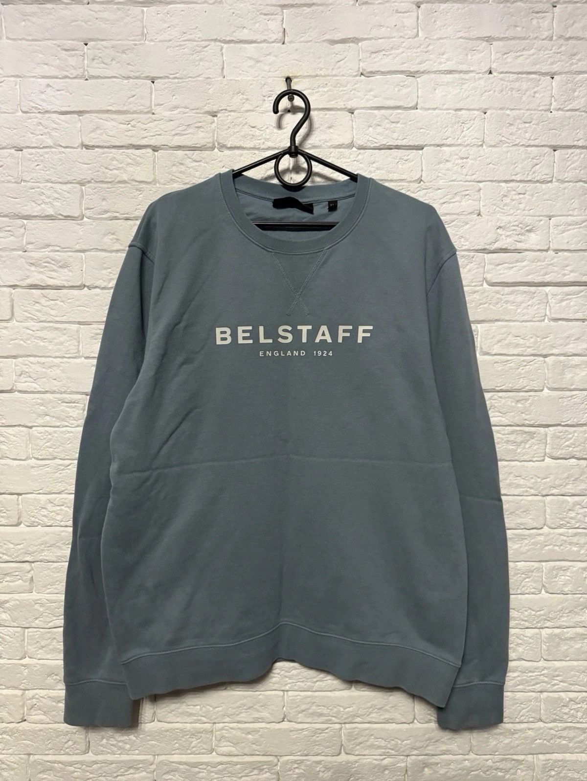 Belstaff Belstaff Sweatshirt Huge Logo Blue Sz XL Size US XL / EU 56 / 4 - 1 Thumbnail