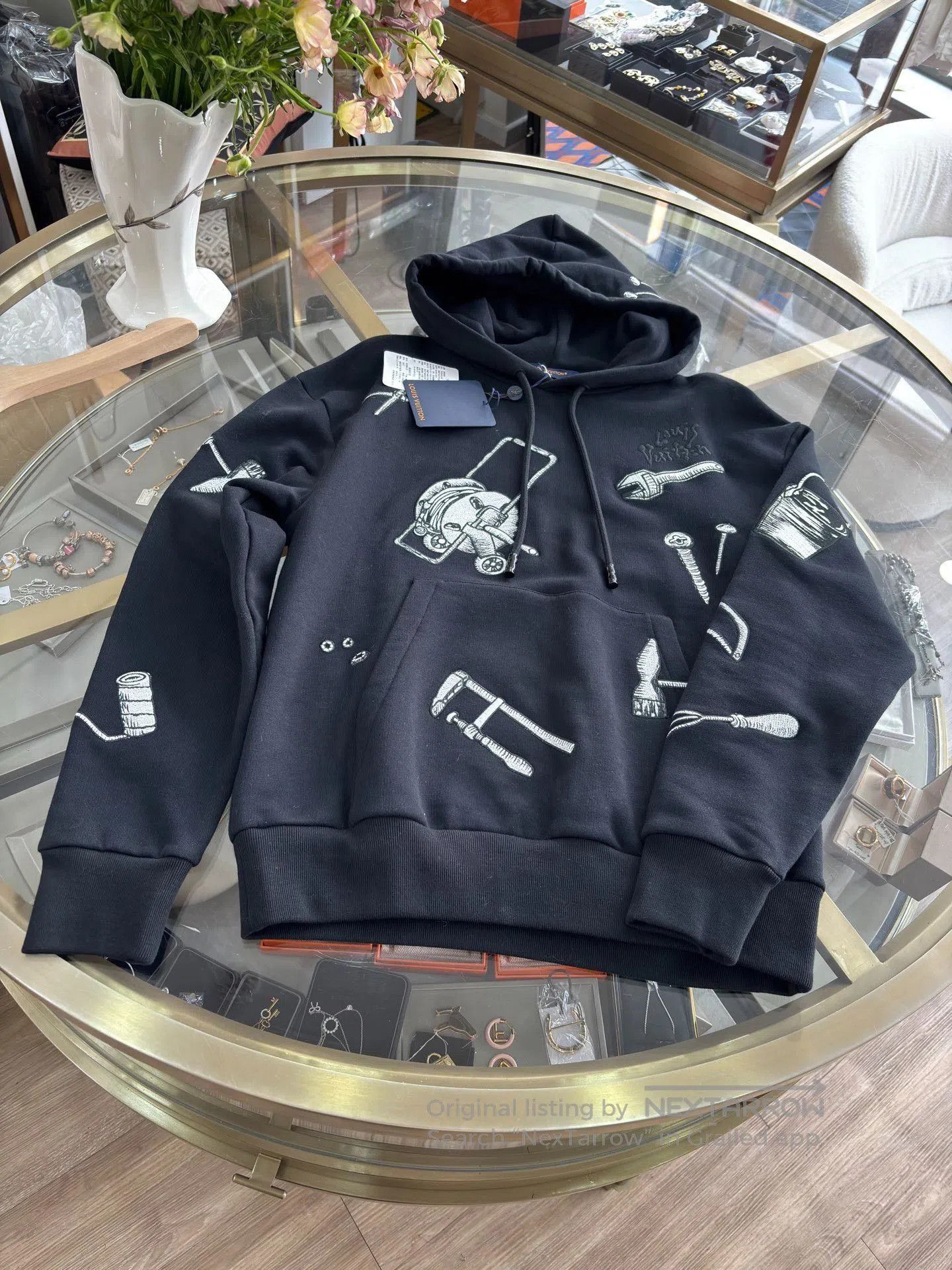 Louis Vuitton LV Black Tool Embroidered Men's Hoodie. Size US S / EU 44-46 / 1 - 4 Thumbnail