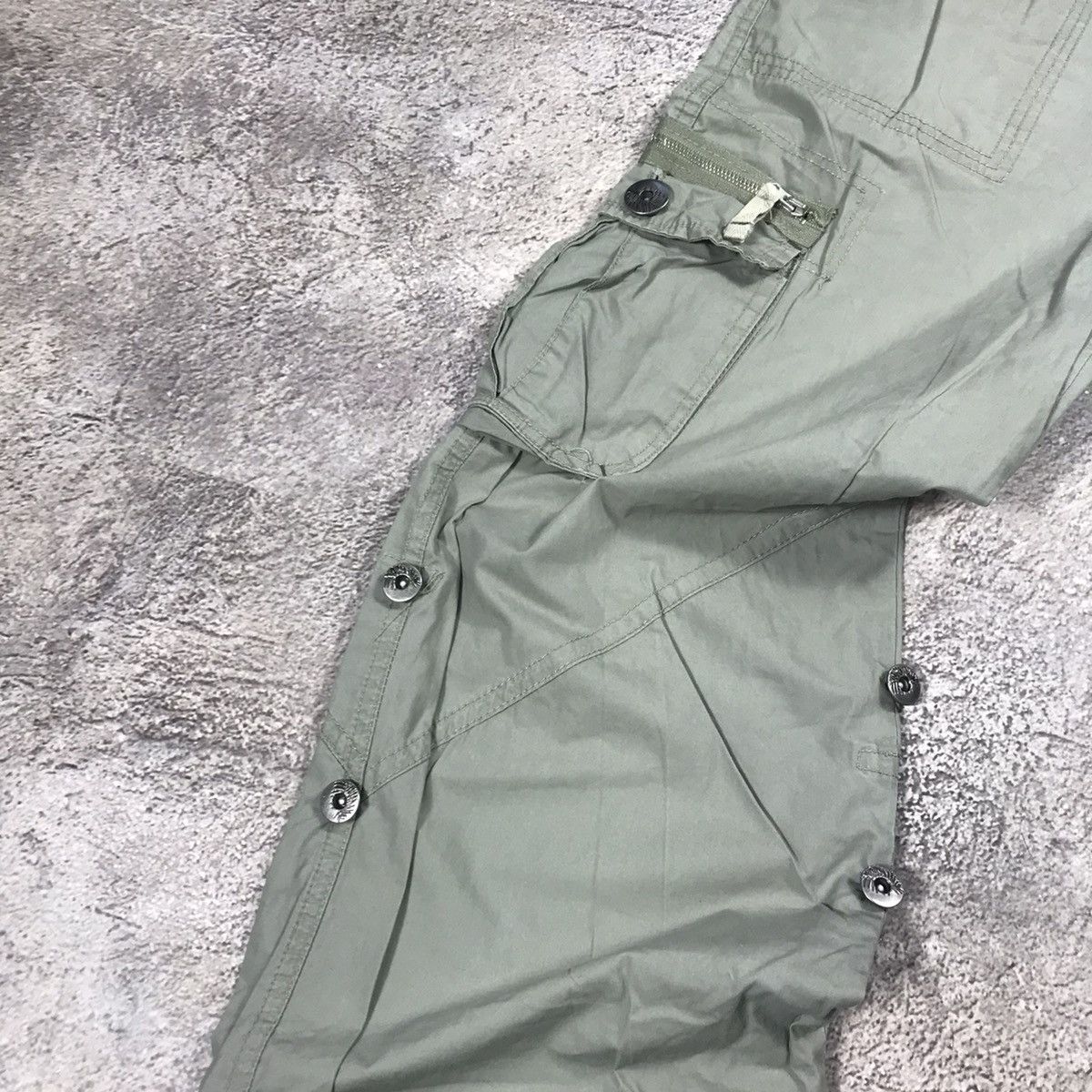 Vintage Vintage 90s Baggy Cargo Pants Parachute Hybrid Streetwear 29 Size 29" - 3 Thumbnail