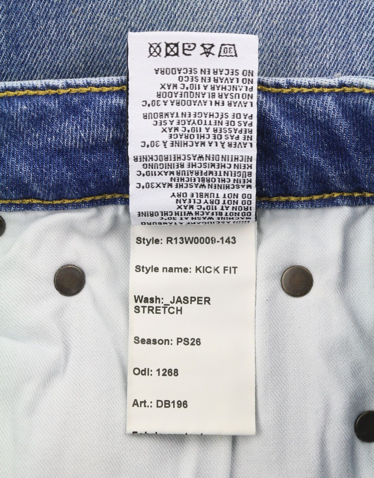 R13 KICK FIT 28 Jasper Faded Blue PS26 88278 Size 28" / US 6 / IT 42 - 9 Thumbnail