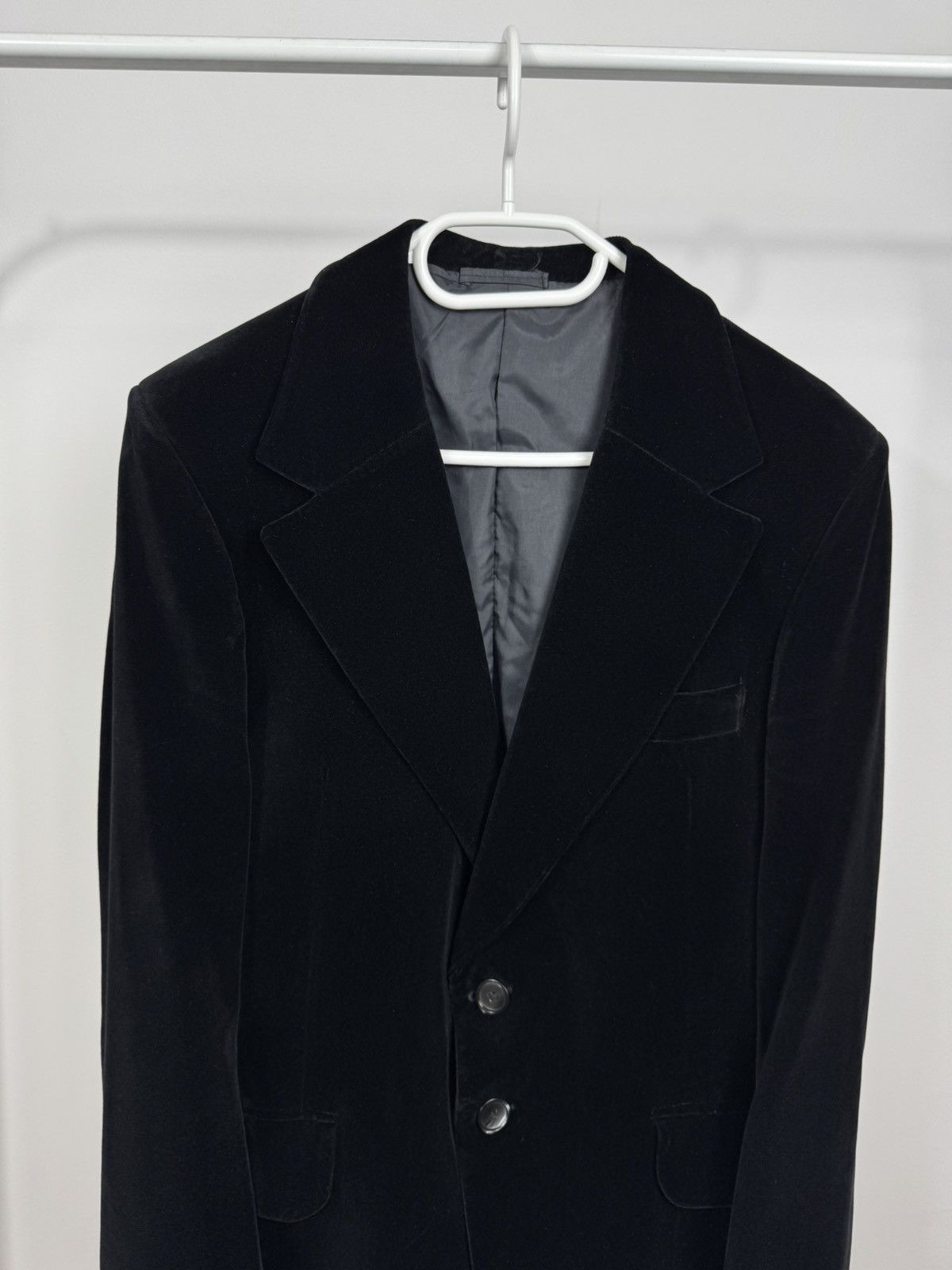 Other Vintage Women’s Black Velvet Blazer Tailored Jacket Coat Size L / US 10 / IT 46 - 4 Thumbnail