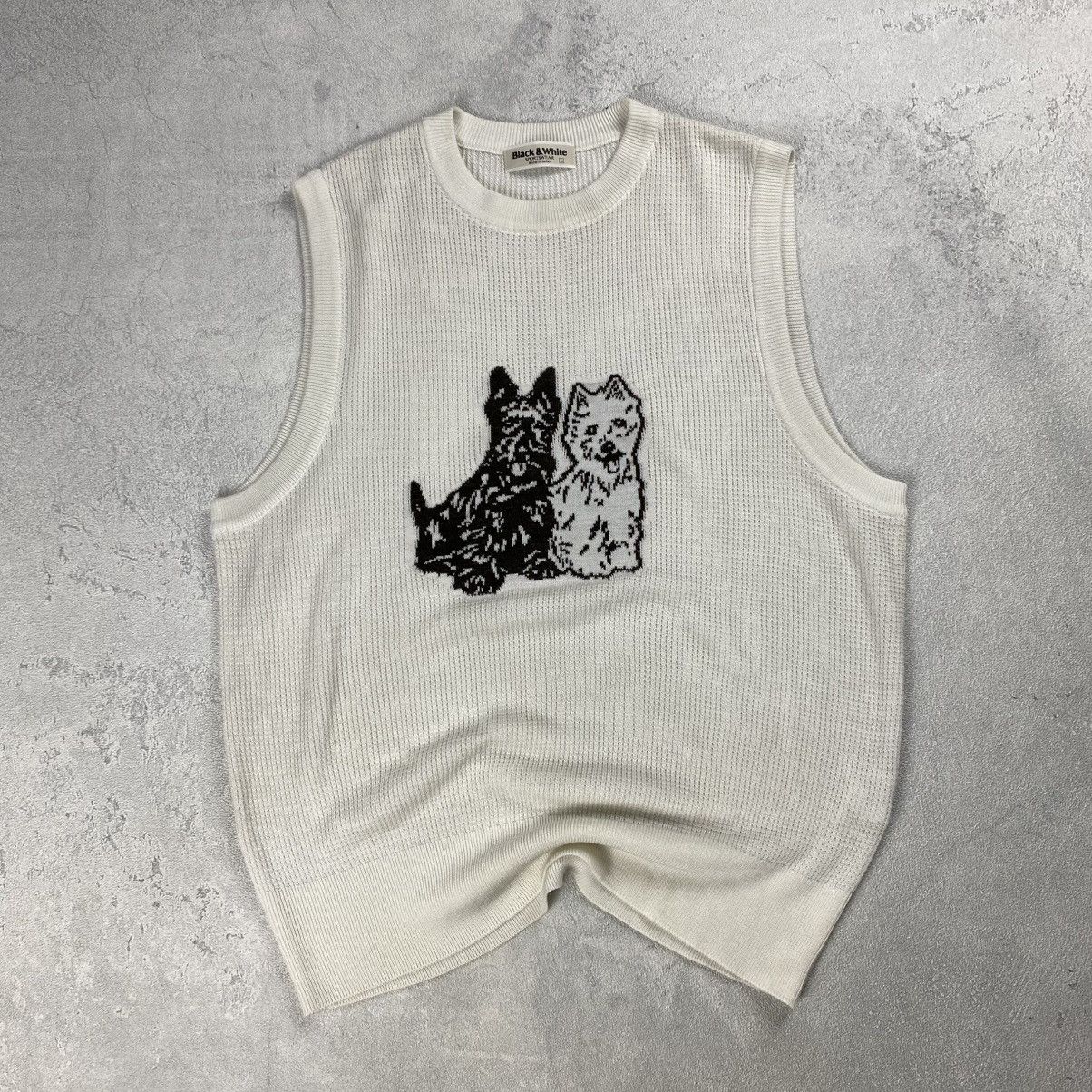 Tsumori Chisato Black and White Sportswear Knitted Vest Size US L / EU 52-54 / 3 - 1 Thumbnail