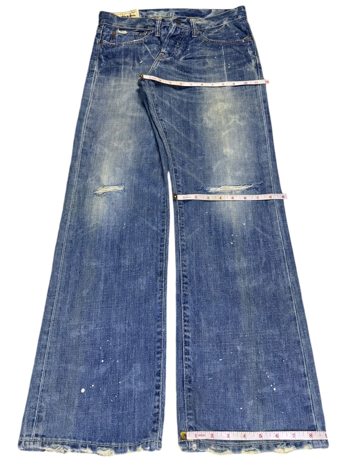 Abercrombie & Fitch Vintage Abercrombie Rusty Wash Painted Distress Baggy Jeans Size US 31 - 12 Thumbnail