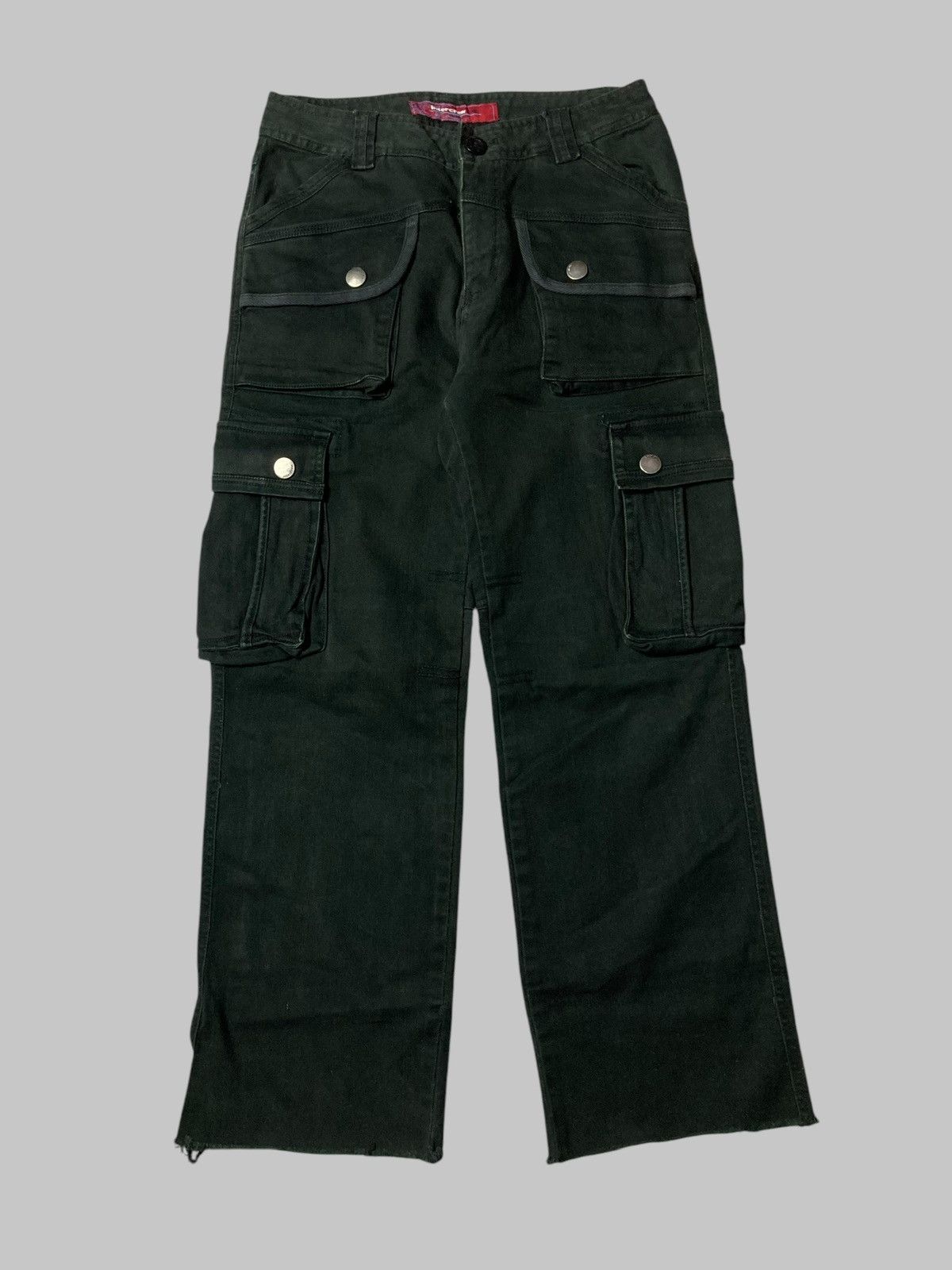 Designer × Hysteric Glamour × Japanese Brand INTERCREW Black Washed Cargo Pants Multi Pocket💥 Size US 29 - 1 Thumbnail