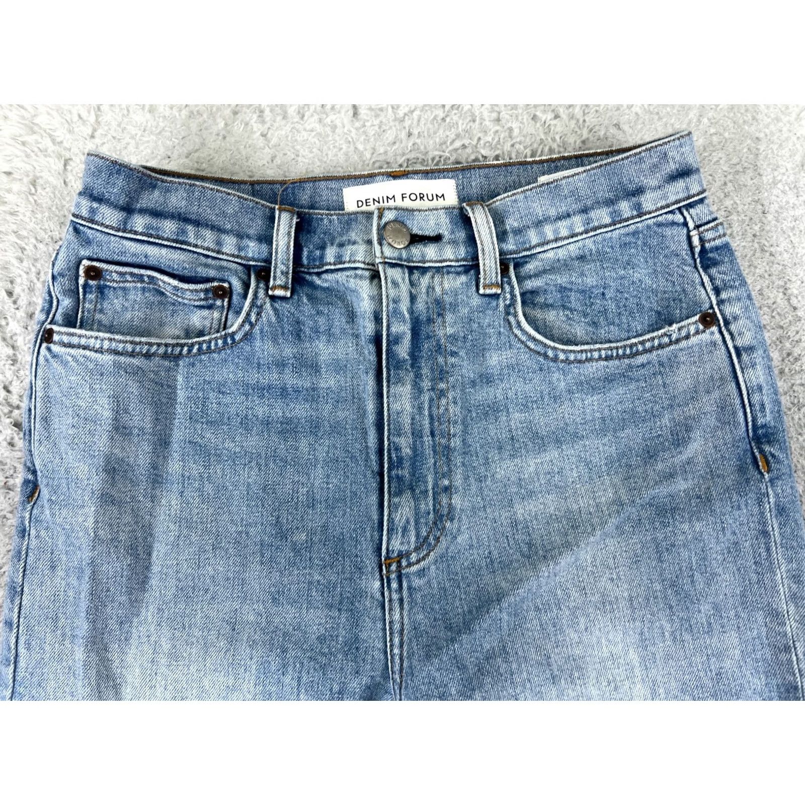 Vintage Denim Forum Jeans Womens 28 Blue The Twiggy High Rise Flare Cotton Blend 26x26 Distressed Zipper Denim Forum 5-Pocket Designer American Vintage? Size 28" / US 6 / IT 42 - 4 Thumbnail