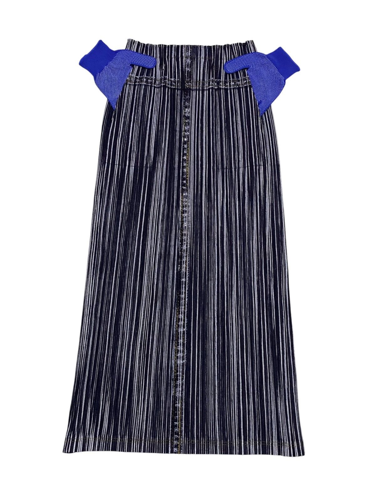 Pleats Please Issey Miyake Pleats Please Denim Patterned Pleated Midi Skirt Size 30" / US 8 / IT 44 - 2 Thumbnail