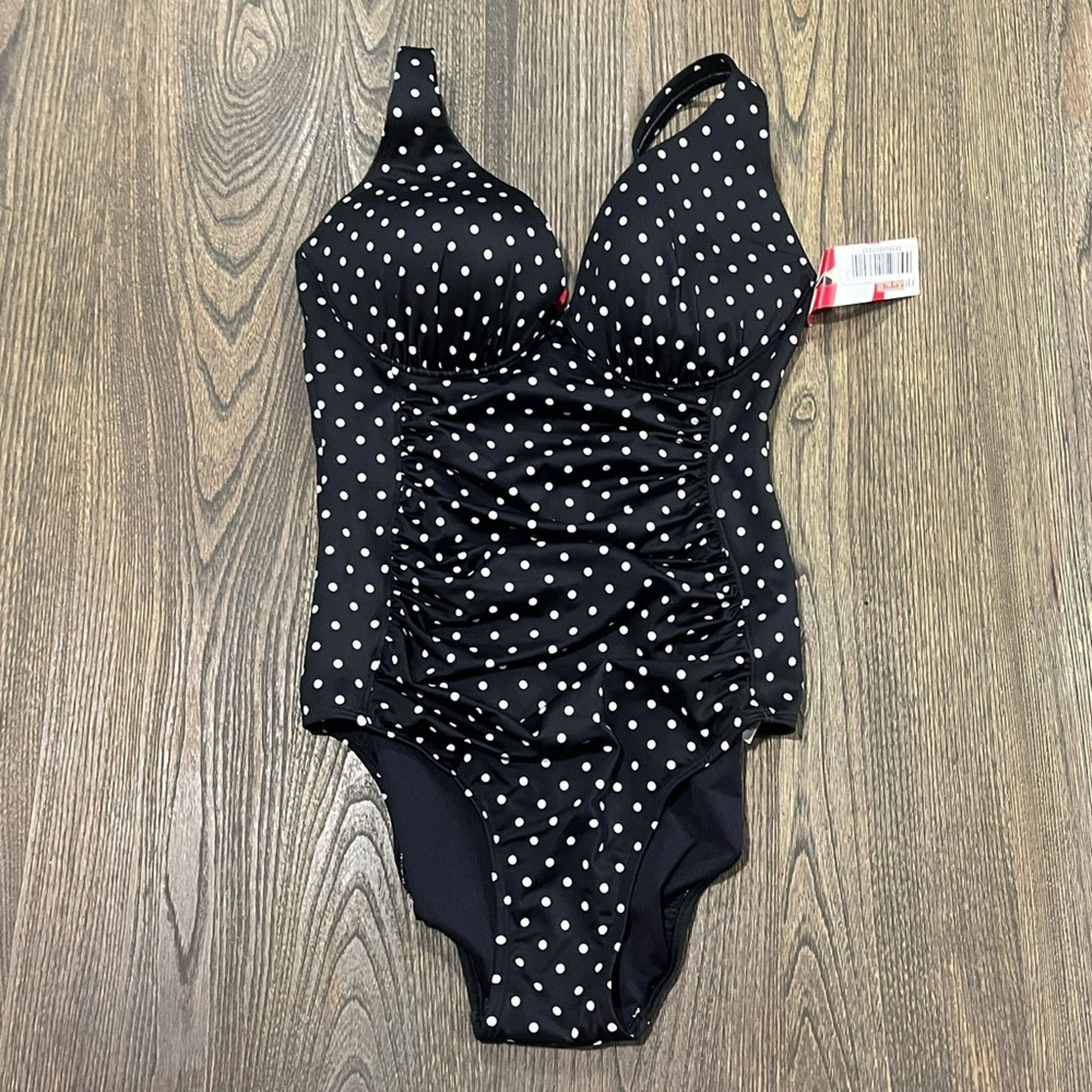 Spanx NWT Spanx One Piece Swimsuit Ruched Underwire Polka Dots 12 Size ONE SIZE - 1 Thumbnail