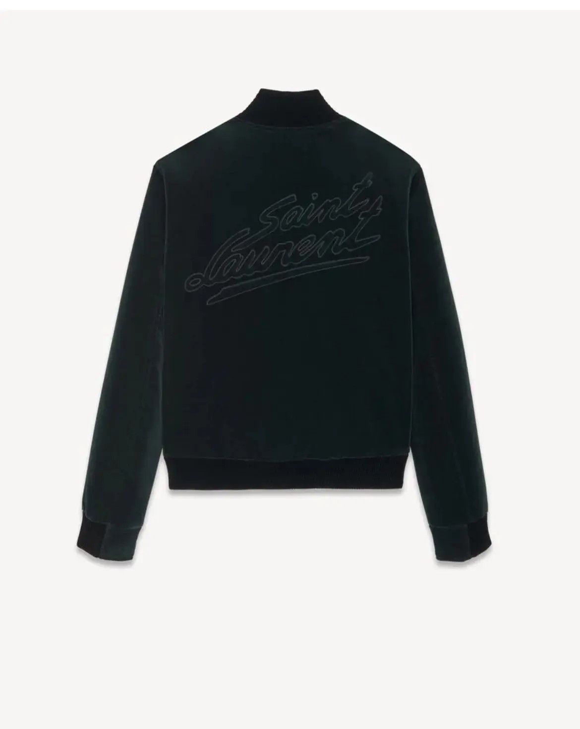 Saint Laurent Paris o1s1wg111224 Teddy Jacket in Cotton Velvet in Dark Green Size US XL / EU 56 / 4 - 2 Thumbnail