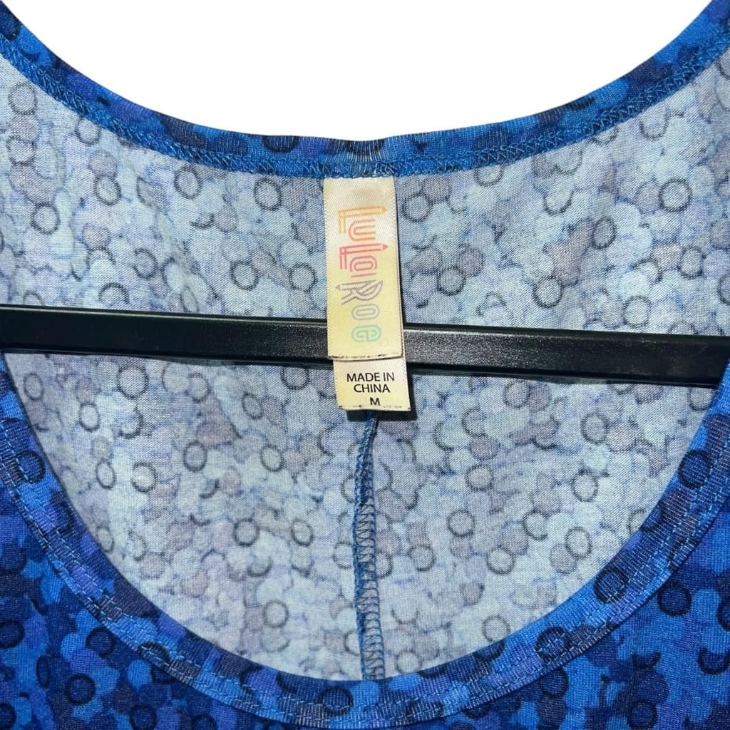 Lululemon Women's LuLaRoe Blue Floral T-Shirt Dress Size M Size M / US 6-8 / IT 42-44 - 3 Thumbnail