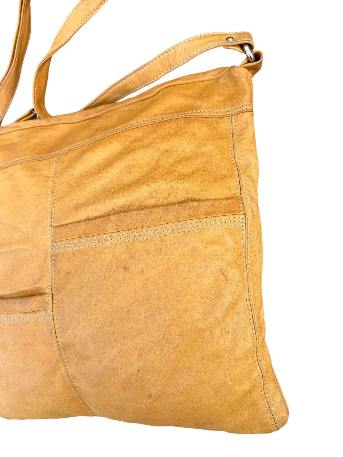 Leather Vintage DEL CONTE Muddy Stains Fade Patina Leather Bag Size ONE SIZE - 8 Thumbnail