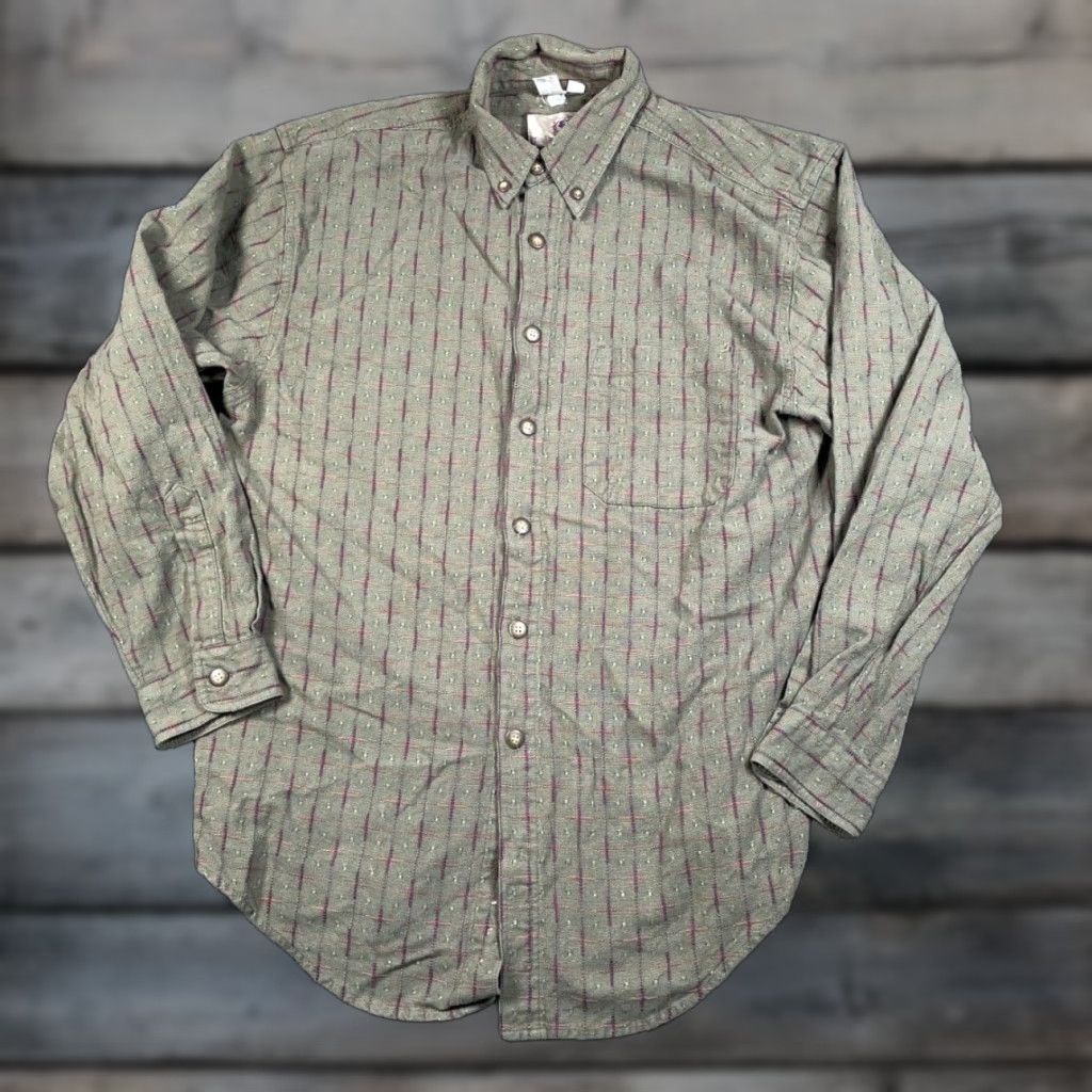 The Territory Ahead VINTAGE Territory Ahead Men's Large Shirt Casual Button-Up Check Pattern Cotton Green Orange Winter Fall Spring Size US L / EU 52-54 / 3 - 1 Thumbnail