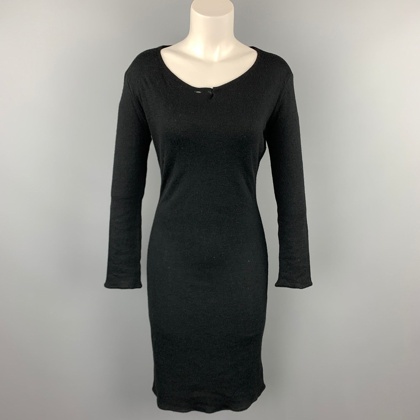Maison Margiela Size S Black Viscose / Wool Sweater Dress Size S / US 4 / IT 40 - 1 Thumbnail