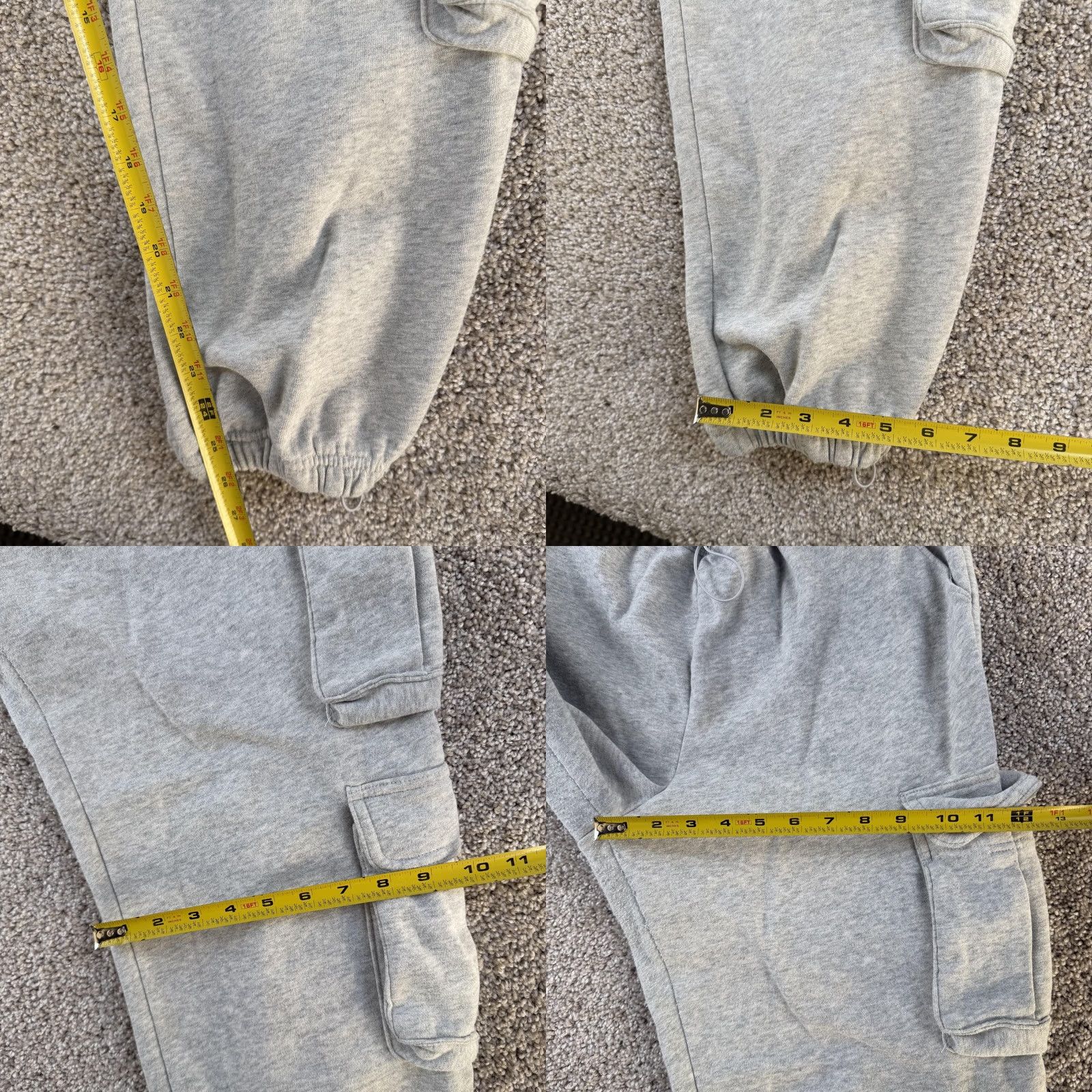 Vintage Aéropostale Sweatpants Womens Large Gray Fleece Side Cargo Joggers Elastic Waist Size 36" / US 14 / IT 50 - 8 Thumbnail