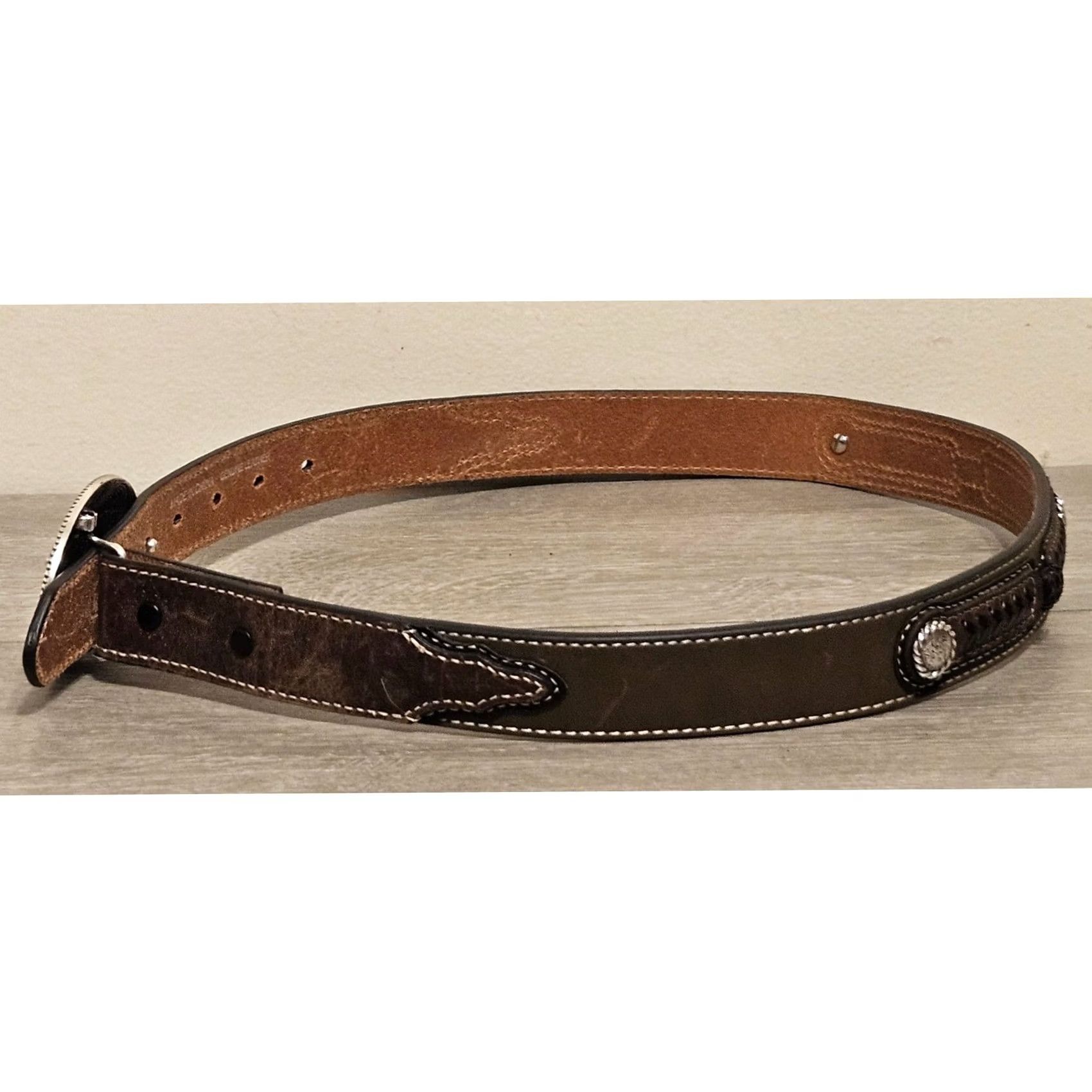 Vintage VINTAGE Cavender's Belt Buckle & Belt Size 30 Brown Men's 1965 Rodeo Bull Rider Buckle Belt 30 Size ONE SIZE - 3 Thumbnail