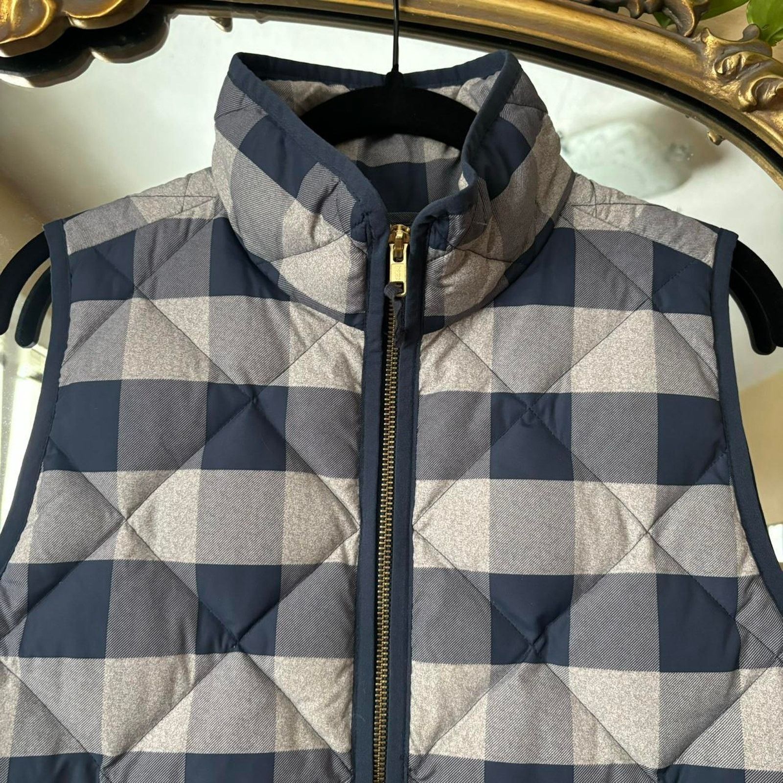 J.Crew J. Crew Navy Blue Plaid / Check Puffer Vest Small Size S / US 4 / IT 40 - 5 Thumbnail