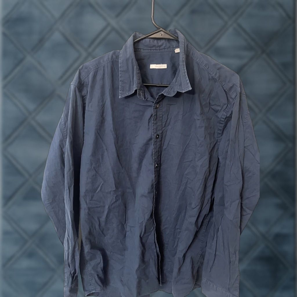 Vintage Halogen Button-Up Shirt Top Mens L Blue Long Sleeve Collared Casual Striped? (no stripes) Size US L / EU 52-54 / 3 - 1 Thumbnail