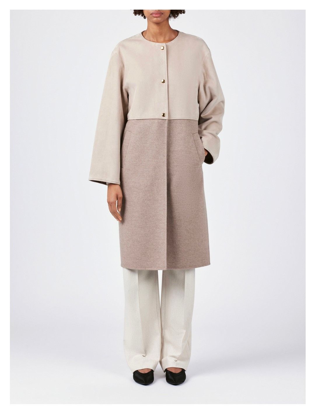 Loro Piana o1srvl11e0126 FAN6203 Hanlin Sb Coat in Beige Size M / US 6-8 / IT 42-44 - 3 Thumbnail