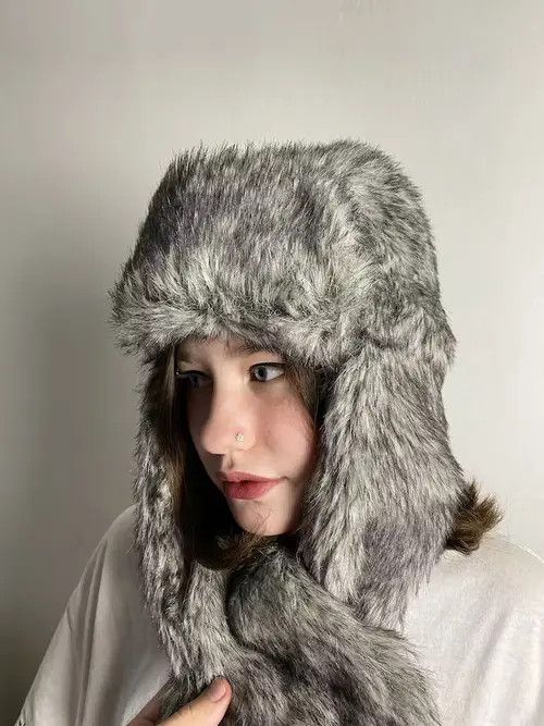 Japanese Brand Japanese Vintage Trapper Fuzzy Ushanka Mohair Hat Size ONE SIZE - 3 Thumbnail
