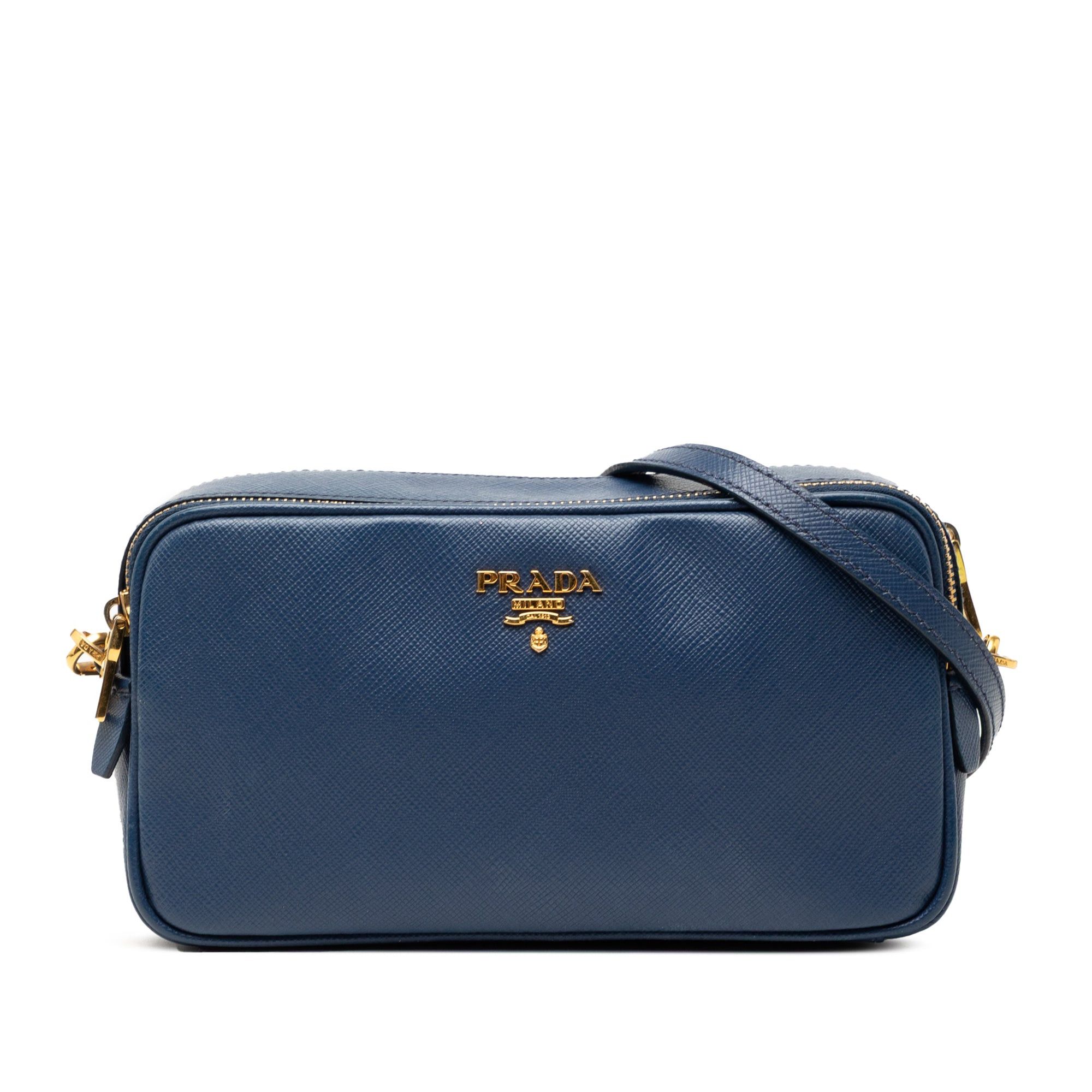 Prada Mini Saffiano Double Zip Crossbody Size ONE SIZE - 1 Thumbnail