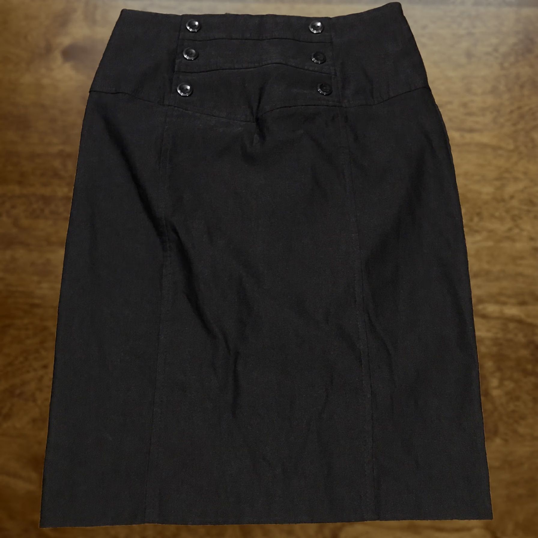 Vintage Byer California Skirt Womens Knee Length Black Rayon Blend Stretch Pencil Size 27" / US 4 / IT 40 - 1 Thumbnail