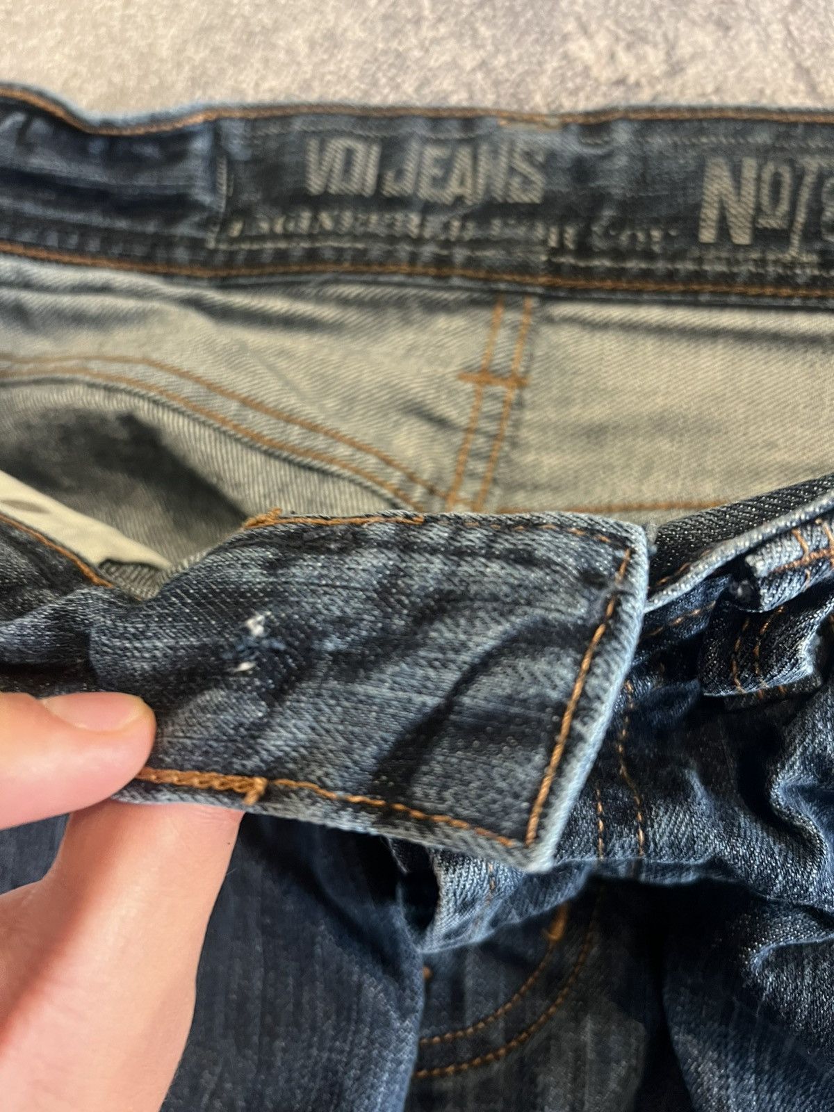 Vintage RARE Slim Fit Darkwear Voi Jeans / Red Logo Archive Style Size US 31 - 10 Thumbnail