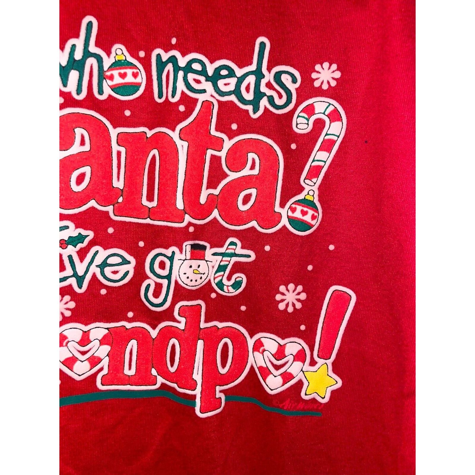 Jerzees Vintage Test Print Shirt Christmas Santa Grandpa Red Tee VTG Size US S / EU 44-46 / 1 - 4 Thumbnail