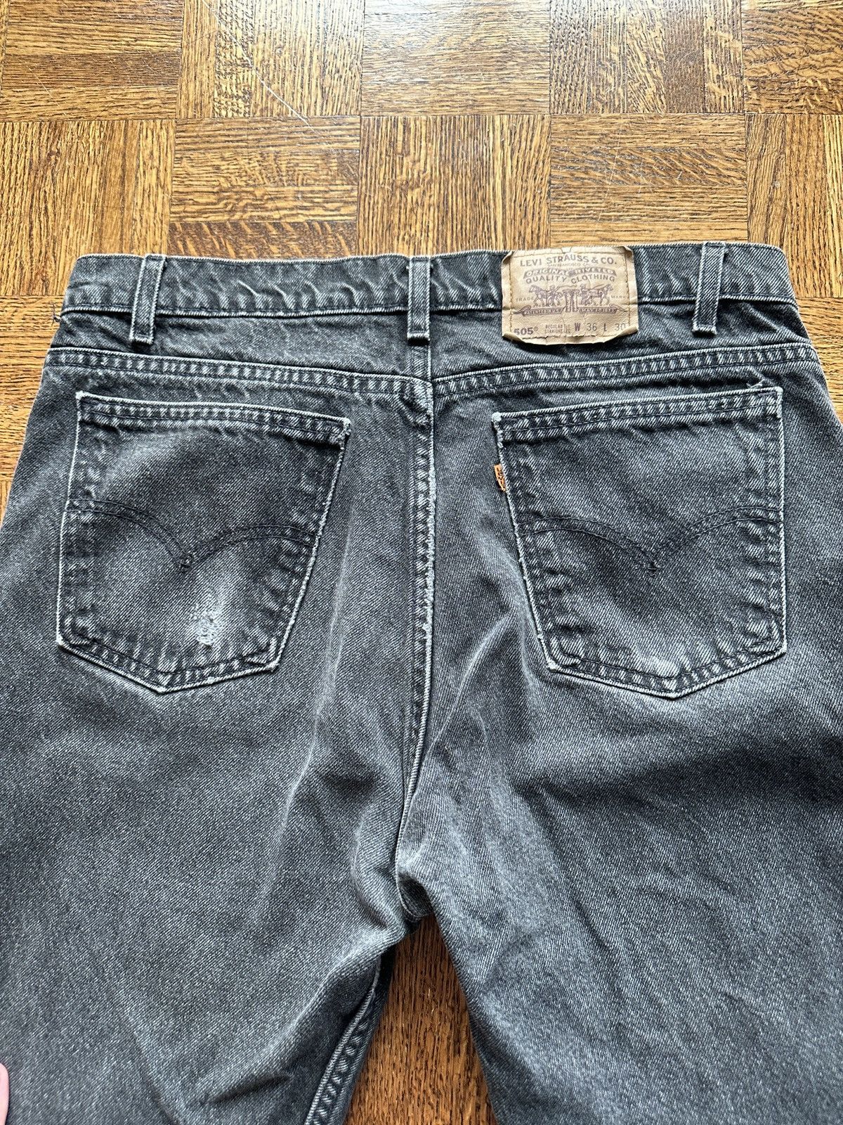 Levi's Vintage 90s Levi's Orange Tab Faded Black Denim Jeans Size US 36 / EU 52 - 5 Thumbnail