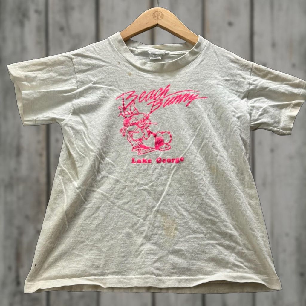 George VINTAGE Beach Bunny Shirt Mens M White Lake George Graphic Tee Crewneck 90s y2k Size US M / EU 48-50 / 2 - 1 Thumbnail