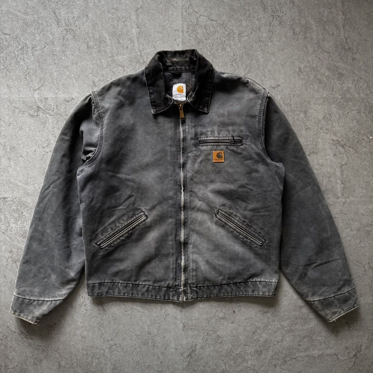 Carhartt × Vintage Vintage faded black/gray PTL Carhartt detroit jacket Size US L / EU 52-54 / 3 - 3 Thumbnail