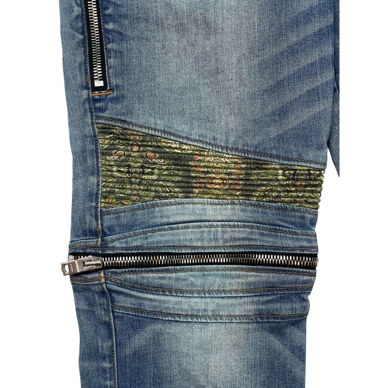 Amiri Amiri MX2 Light Wash Green Plaid Jeans Size US 38 / EU 54 - 6 Thumbnail