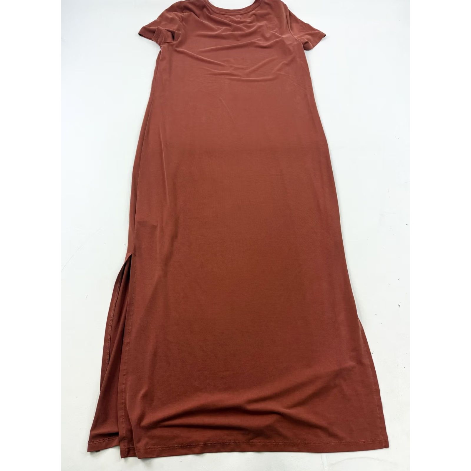 Madewell Madewell Dress Womens Small Brown T-Shirt Maxi Short Sleeve Side Slit Casual Size S / US 4 / IT 40 - 5 Thumbnail
