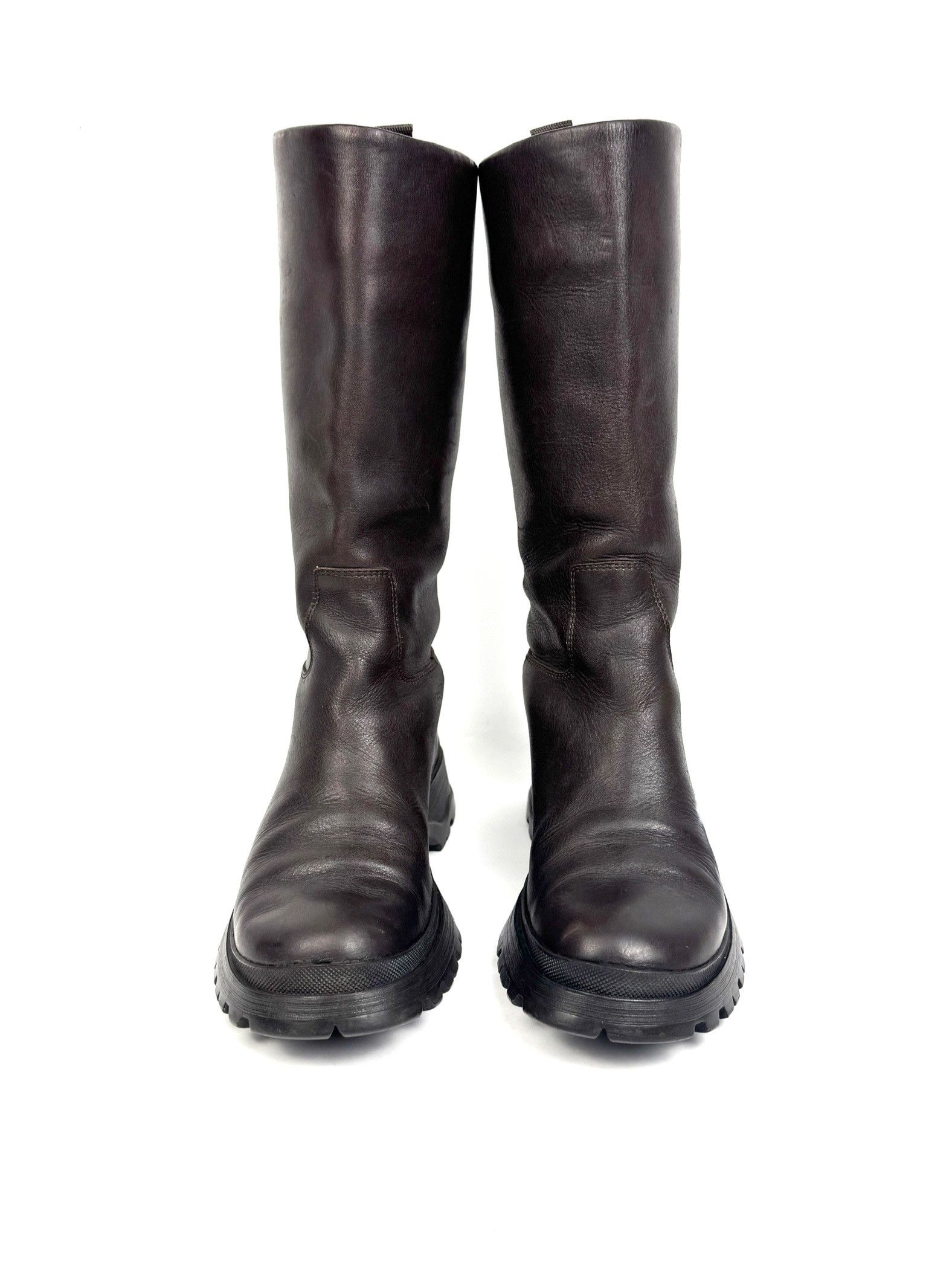 Prada 2004 Prada Leather Brown Lug Sole Boots Size US 6 / IT 36 - 4 Thumbnail