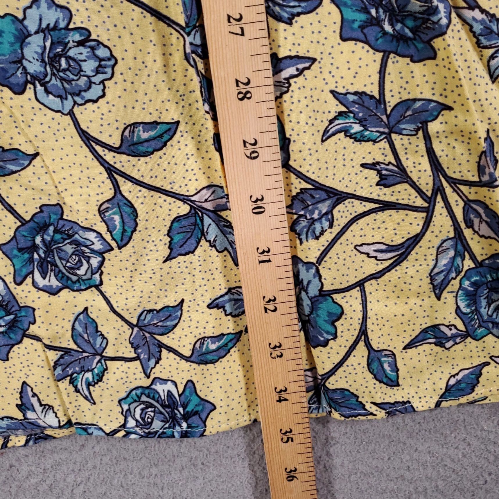 Vintage ANGIE Floral Dress Mini V-Neck Short Sleeve Women Medium Yellow Blue NWT Size M / US 6-8 / IT 42-44 - 3 Thumbnail