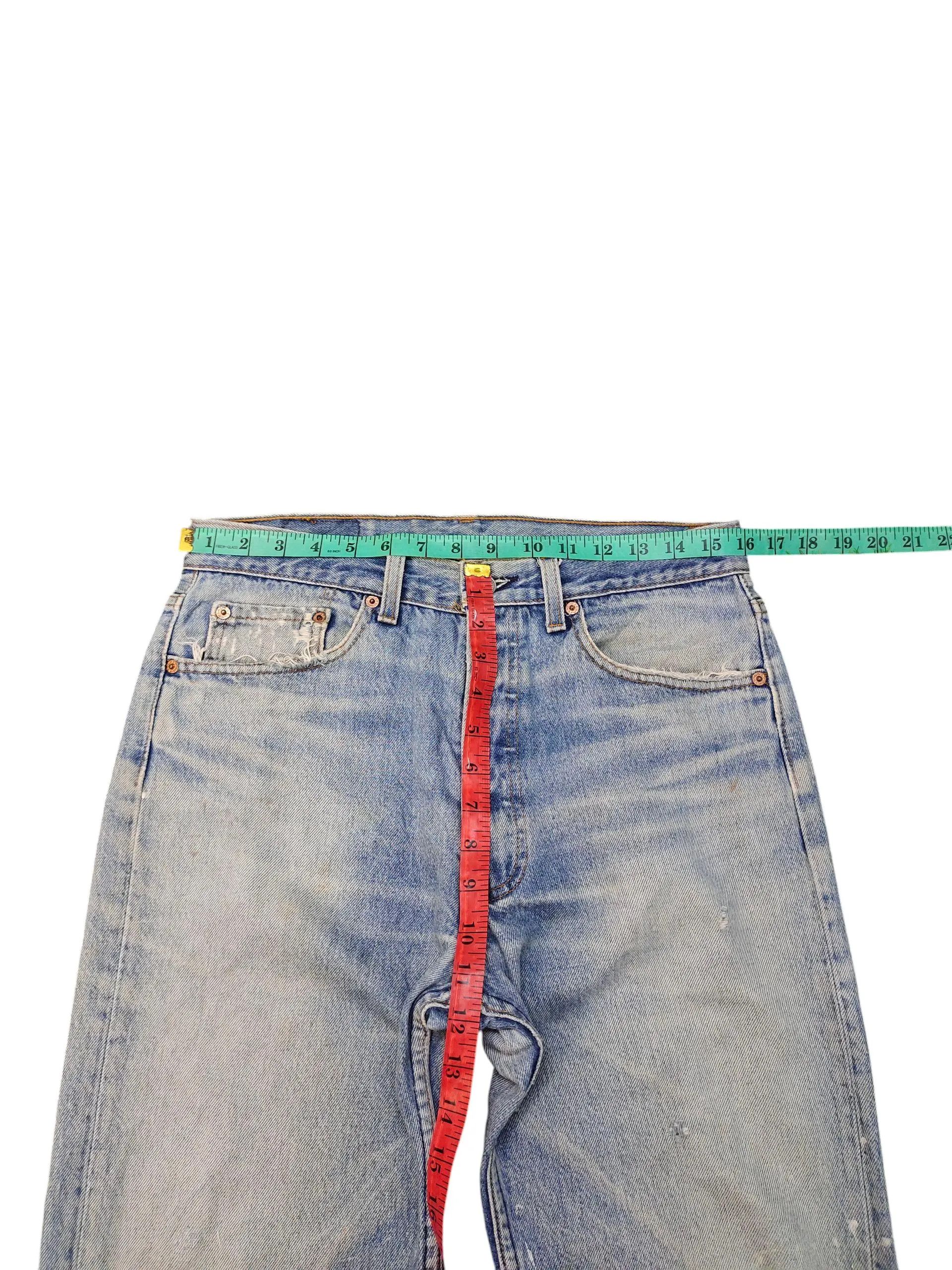Levi's Vintage 90s Levis 501 Painted Distress Crash Denim Jeans Size US 31 - 7 Thumbnail